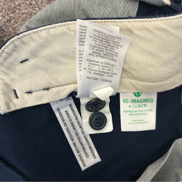 J. Crew Men's Chino Pants Size 34 x 30 Navy Blue Stretch Mid Rise Pockets GUC - Picture 14 of 14